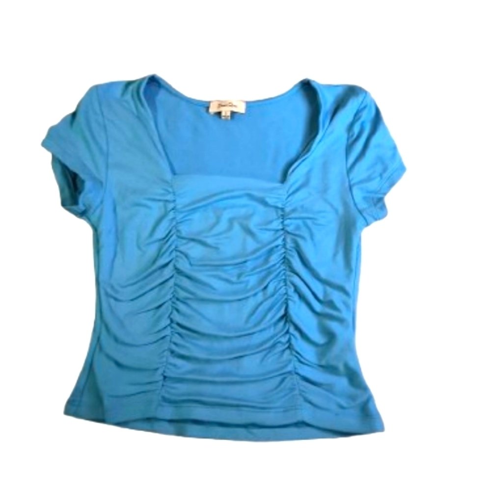 Ruched Baby Blue Crop Top